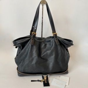 Chloe Ellen Moyen Black Pebbled Leather Hand Bag Tote